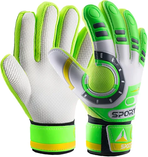 Vista 19 de Sportout Guantes de portero para niños, guantes de fútbol con doble protección en la muñeca y material de látex resistente al desgaste