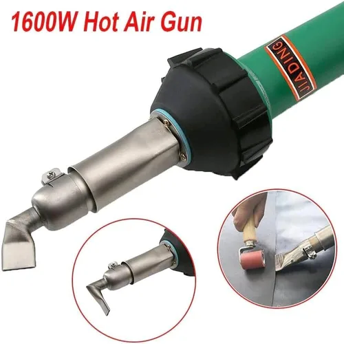 Vista 5 de Pistola de soldadura de plástico de 110 V 1600 W Pistola de calor de aire caliente Temperatura ajustable PVC TPO Kit de soldadura Accesorios