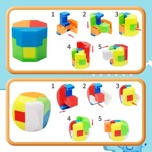Vista 3 de Bbiamsleep Juego de rompecabezas de plástico original en 3D, juego de rompecabezas de bola mágica, rompecabezas de inteligencia para niños y niñas