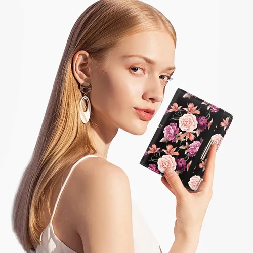 Vista 7 de Funda para pasaporte, cartera de viaje para tarjetas de crédito, bloqueo RFID, carteras para pasaporte para mujeres y hombres con ranura para fotos