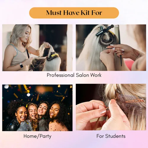 Vista 8 de Anillos Profesionales para Seccionar Cabello - Herramientas de Trenzado de Acero Inoxidable para Rastas, Pelucas, Rizado, Tejido, Balayage e