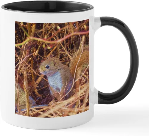 Vista 74 de CafePress Taza navideña de ardilla de 11 oz (11.0 fl oz) taza de café de cerámica