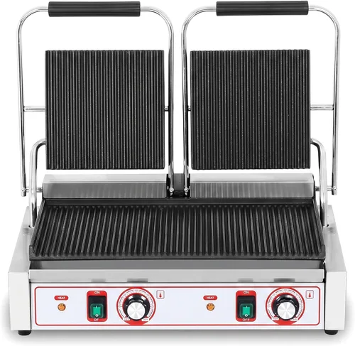 Vista 9 de Parrilla comercial Panini Prensa plana Sandwich Maker Industrial Panini Machine Single Grill Grande (parrilla de prensa Panini estándar)