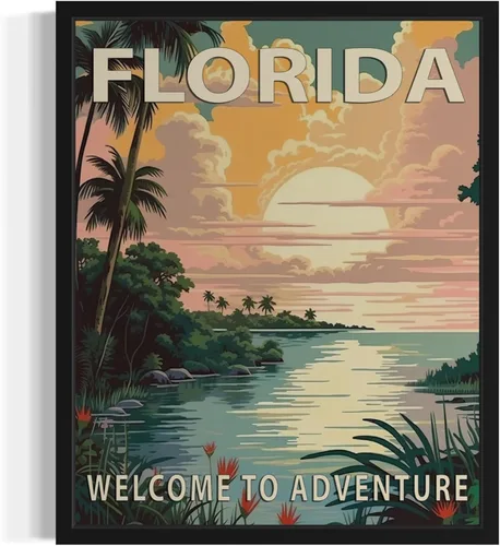 Vista 23 de Póster artístico de paisaje del estado de Alabama, decoración artística de paisaje retro de estados, pintura de montaña y paisaje de aventura