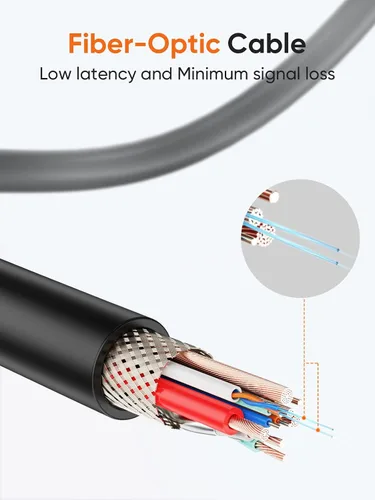 Vista 3 de CableCreation Versión actualizada USB C cable de enlace de fibra óptica de 16 pies, USB C 3.2 Gen2 Cable USB C a C de 10 Gbps de datos de alta
