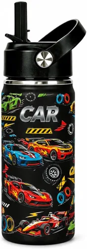 Vista 15 de Botella de agua deportiva de 16 onzas para niños, botella aislada de acero Sports Balls