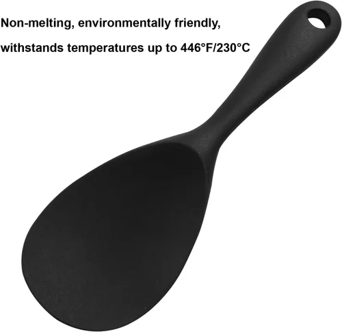Vista 4 de Murtenze 2 cucharas de paleta de arroz de silicona negra