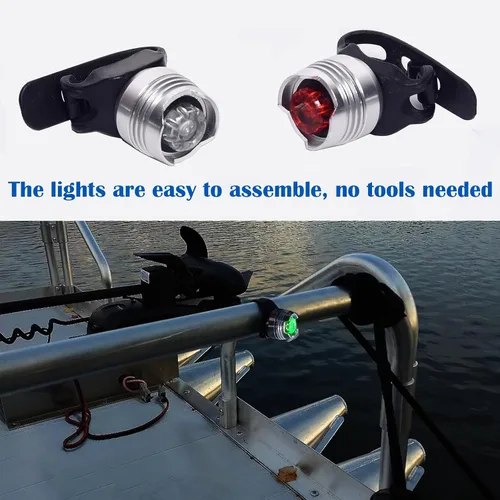 Vista 2 de Luces LED para barco, luz estroboscópica para pesca nocturna, portátil, iluminación de arco o popa, funciona con pilas, luces de navegación