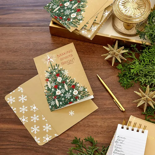 Vista 2 de Hallmark - Tarjetas de Navidad en caja, "Haciendo que los espíritus brillen" (16 tarjetas y sobres)