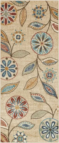 Vista 19 de Maples Rugs Reggie - Alfombra bohemia con estampado floral, 1 pies 8 Gris oscuro