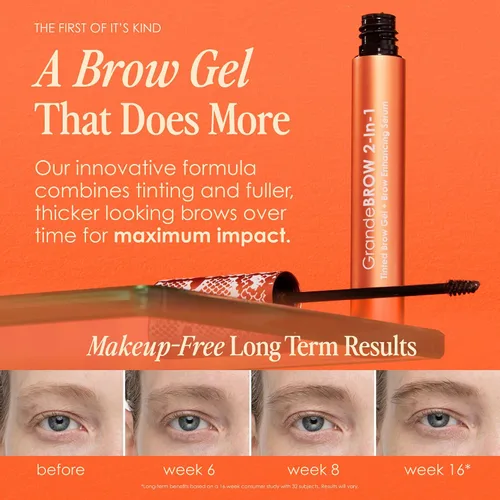 Vista 5 de Grande Cosmetics GrandeBROW - Gel tintado para cejas 2 en 1 + suero para mejorar las cejas