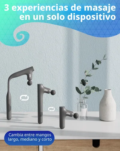 Vista 4 de Pistola de masaje desmontable 3 en 1 para tejido profundo con mango largo