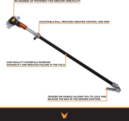 Vista 5 de 34" 180° Sure-Stop Flat Box Handle (recto) I Drywall Master I Secure Lock Giratorio para control de caja plana I Chicago Family Owned