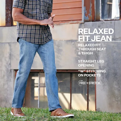 Vista 4 de Wrangler Jeans de ajuste relajado para hombre, Azul