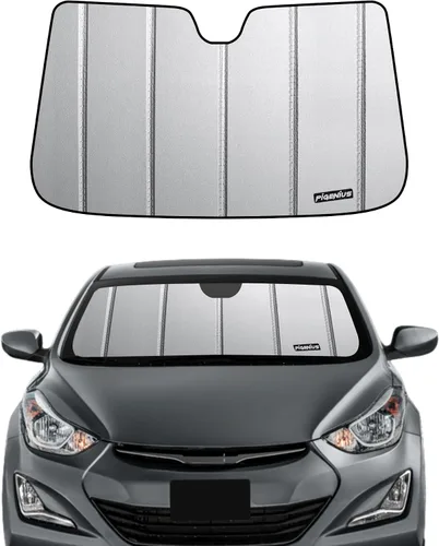 Vista 7 de Pigenius Parasol de parabrisas para Hyundai Elantra 2011-2016 Elantra Coupe 2013-2014, acabado plateado metálico