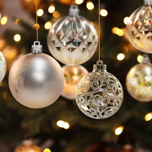 Vista 7 de 24 Esferas Navideñas de Champán Colgantes para Árbol, Adornos Irrompibles, Decoraciones de Temporada para Decoración de Árbol, Fiestas y Navidad