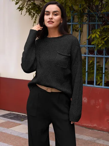 Vista 2 de LILLUSORY Conjunto de 2 piezas para mujer, conjunto de suéter y pantalones de gran tamaño para otoño 2023