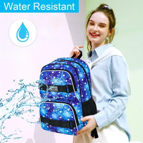 Vista 22 de Mochila para laptop, 16 pulgadas, bolsa escolar y bolsa de almuerzo, mochilas resistentes al agua para adolescentes, niñas, mujeres, estudiantes