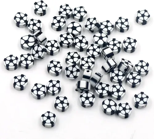 Vista 12 de 100 piezas de cuentas de arcilla polimérica Heishi espaciadoras mixtas, suministros para hacer pulseras, pendientes, collares de bricolaje, Bandera
