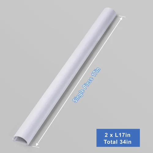 Vista 4 de ZhiYo - Ocultador de cable de 34 pulgadas para 2-4 cables de TV de pared, 1.4 pulgadas de ancho x 0.7 pulgadas de alto, color blanco Split-Hinge