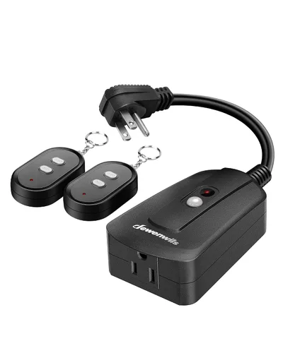 Vista 11 de DEWENWILS Toma de control remoto para exteriores para decoración navideña, interruptor de control remoto inalámbrico de 125 V 15 A, 1 control