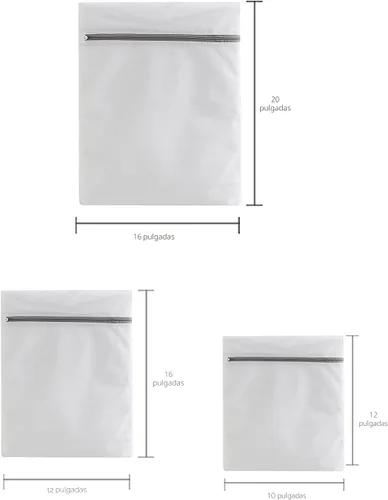 Vista 2 de Bolsas de lencería para lavar prendas delicadas, bolsas de lavandería de malla fina pequeñas, 3 piezas (1 grande, 1 mediana, 1 pequeña)