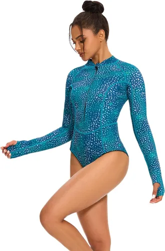 Vista 6 de Seaskin Traje de neopreno para mujer de 2 mm, de una pieza, mangas largas, traje corto de buceo