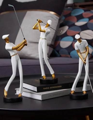 Vista 8 de HAUCOZE Estatuilla de golfista Estatua de Golf Escultura Moderna Decoración