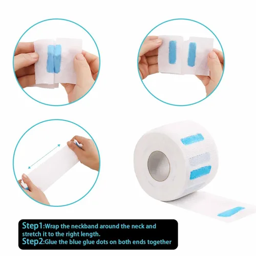 Vista 4 de 10 rollos de tiras desechables de papel de peluquero para el cuello