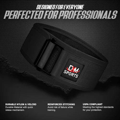 Vista 4 de DXM SPORTS Cinturón de levantamiento de pesas con autobloqueo, para hombres y mujeres, gimnasio, entrenamiento de fuerza, levantamiento de pesas