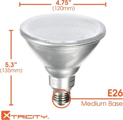 Vista 4 de Foco LED de cuello largo atenuables Xtricity PAR38, equivalente a 18 W (120 W) 120 voltios, 3000 K blanco suave, resistentes al agua, E26 Base