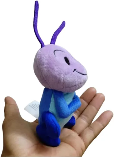 Vista 2 de Mulan Cricket Peluche CRI-kee - Mini puf de peluche azul y morado de 6 pulgadas