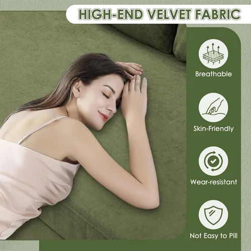 Vista 8 de HIFIT Sofá Cama Desplegable - Sofás Desplegables en Forma de L de 81" para Sala de Estar con Chaise de Almacenamiento, Reposabrazos