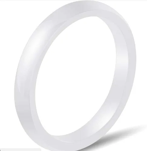 Vista 3 de Paquete de dos anillos apilables de cerámica pulida en blanco y negro de 0.118 in