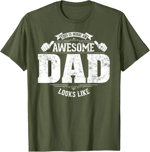 Vista 5 de This is what a awesome dad looks like vintage style design T-Shirt, Negro