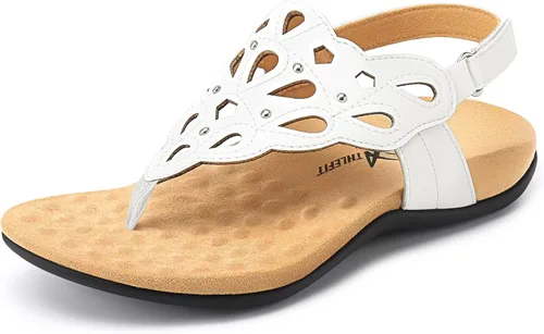 Vista 9 de Athlefit Sandalias ortopédicas para mujer, sandalias ortopédicas ajustables de verano con soporte de arco