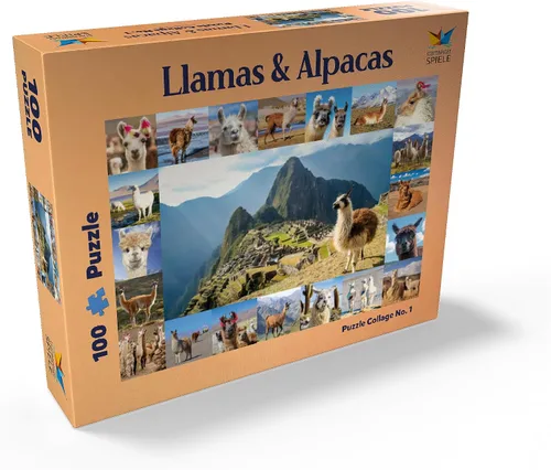 Vista 2 de MyPuzzle Llamas and Alpacas - Collage - Rompecabezas prémium de 100 piezas para adultos