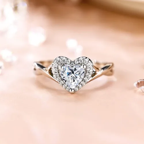 Vista 4 de BELLNA Anillo de promesa de plata de ley 925 para mujer, anillo de compromiso de boda de compromiso de boda con zafiro azul rubí y esmeralda