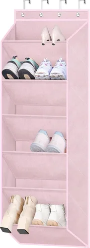 Vista 14 de SLEEPING LAMB Zapatero para puerta, organizador de zapatos para puerta de niños para colgar en el armario, almacenamiento estrecho para zapatos