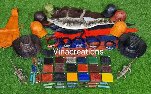 Vista 7 de HATA Cartera plegable de cocodrilo para hombre hecha a mano para vientre o bocina con bloqueo RFID por vietnamita Bifold-Negro-Rojo-Doble cara