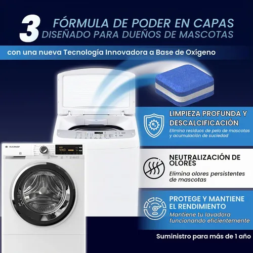 Vista 4 de Lavadora Cleaner Pro Tablets para dueños de mascotas, paquete de 14, carga