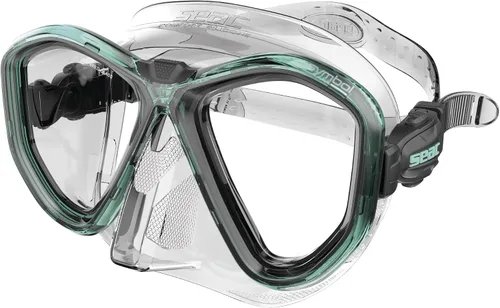 Vista 23 de Seac Símbolo, máscara de buceo hecha en Italia con dos lentes y hebilla 3D