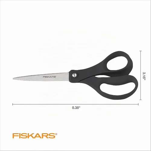 Vista 2 de Fiskars - Tijeras cotidianas (8") Home & Office Scissors for Paper, Cardboard & Photos, Durable Stainless Steel Blades, Ergonomic Handles for