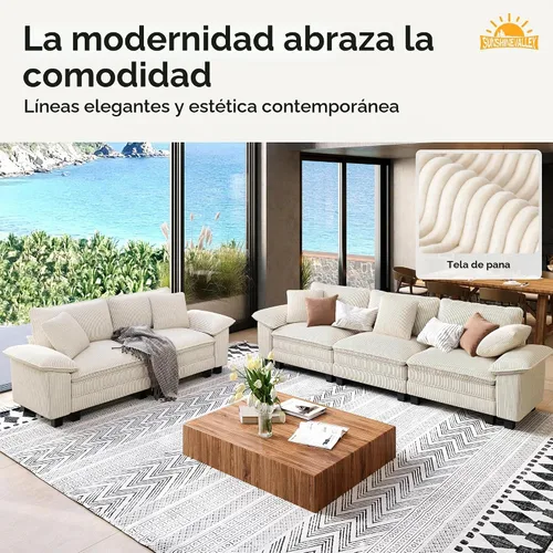 Vista 8 de SUNSHINE VALLEY - Juego de sofá de 2 piezas para sala de estar, sofá biplaza y sillón
