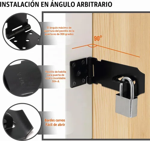 Vista 3 de Cerradura de cerrojo de bloqueo de puerta de 3 pulgadas Cerradura