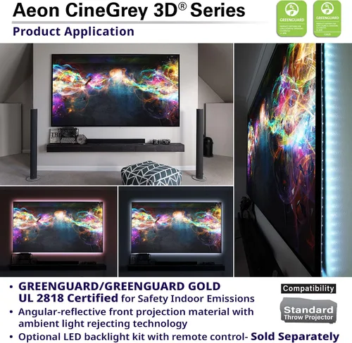 Vista 4 de Elite Screens - Serie Aeon Material 3D CineGrey Negro