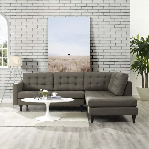 Vista 23 de Modway EEI-1547-DOR Empress Mid-Century - Sofá biplaza tapizado de tela en gris