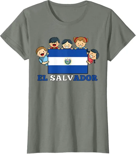 Vista 15 de Camiseta salvadoreña del Mes de la Herencia Hispana con la bandera de El Salvador para niños, Negro