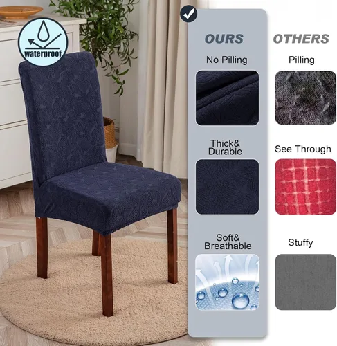 Vista 23 de Fundas impermeables para sillas de comedor, fundas elásticas para sillas Parsons, para comedor, cocina, funda protectora para silla de comedor