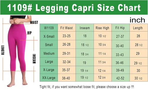 Vista 7 de CADMUS Womens High Waist Workout Legging Capris for Yoga w Side Pockets
